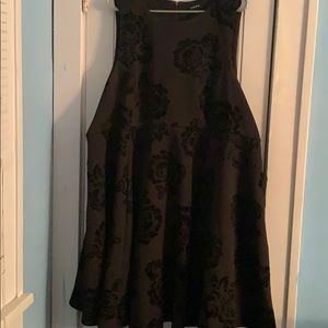 Black Dress with Black Velour Roses